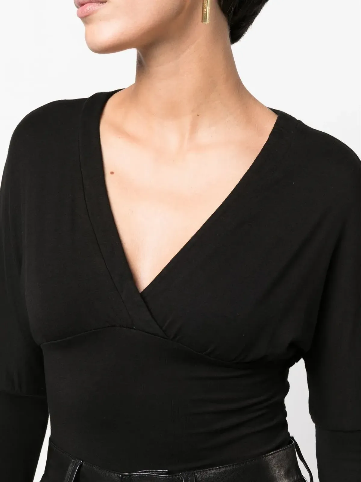 Versace Pre-Owned 2000s fine-knit V-neck jumper - Black - 画像5
