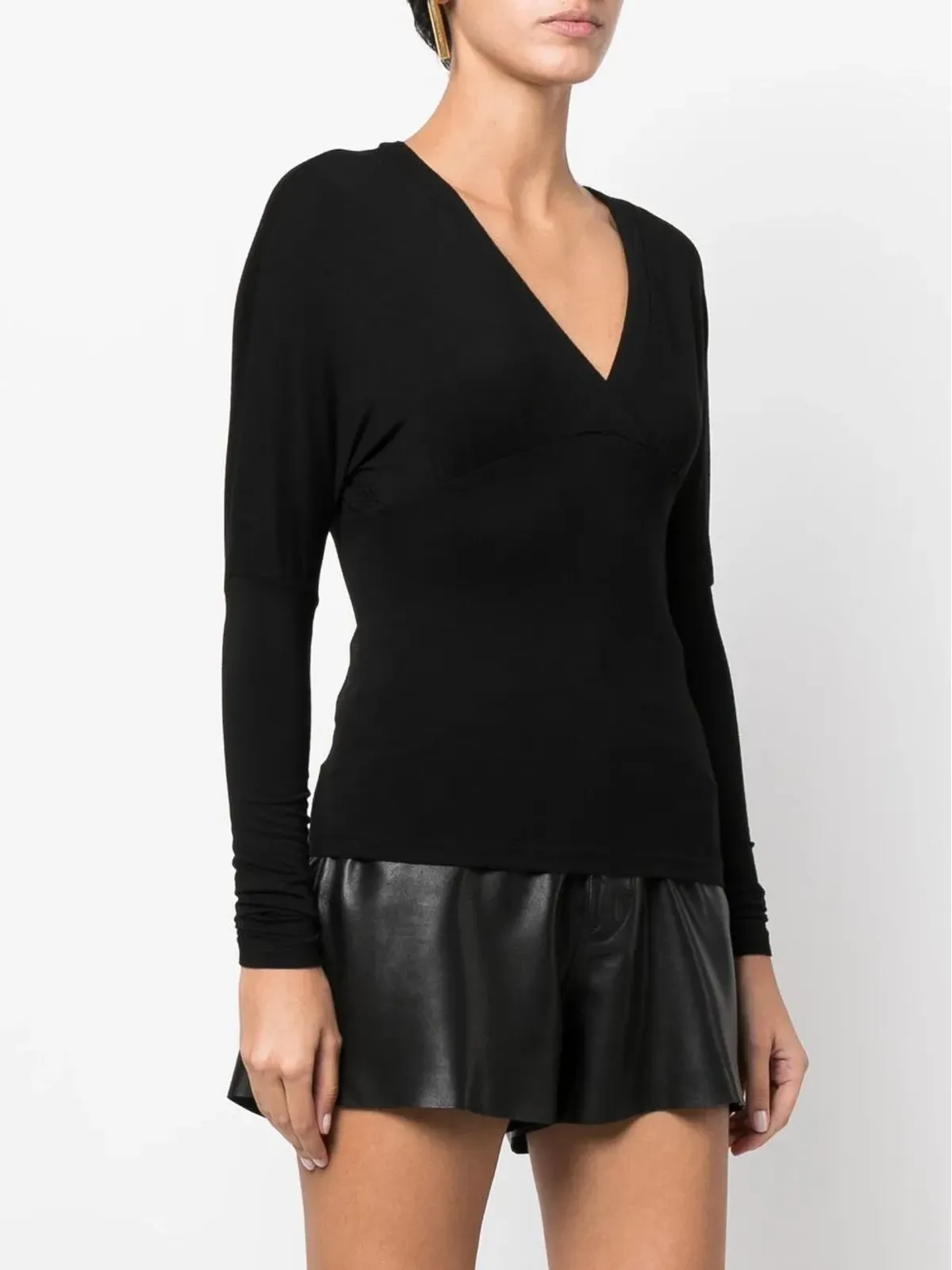 Versace Pre-Owned 2000s fine-knit V-neck jumper - Black - 画像3