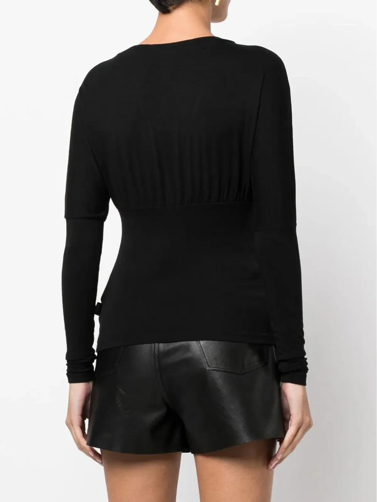 Versace Pre-Owned 2000s fine-knit V-neck jumper - Black - 画像4