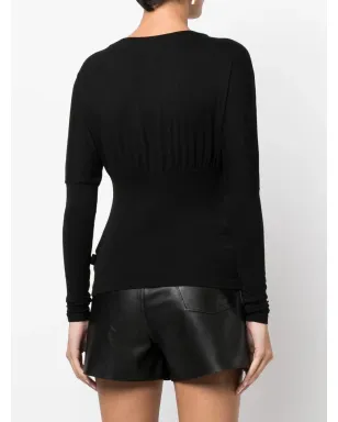 Versace Pre-Owned 2000s fine-knit V-neck jumper - Black - サムネイル4