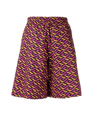 Versace Le Grecaプリント エラスティックウェスト ショーツ ピンク - サムネイル2