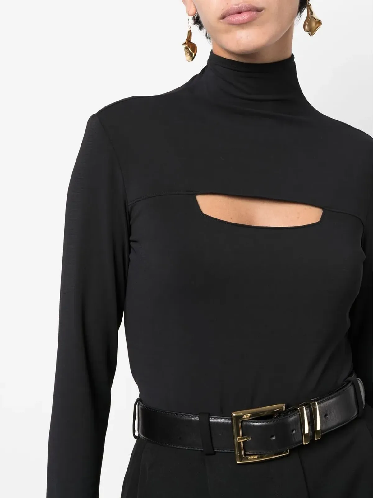Versace Pre-Owned 2000s カットアウト ロングスリーブトップ - ブラック - 画像5