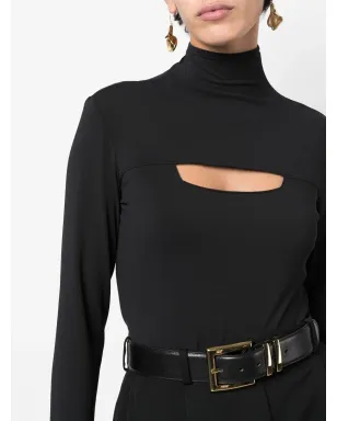 Versace Pre-Owned 2000s カットアウト ロングスリーブトップ - ブラック - サムネイル5