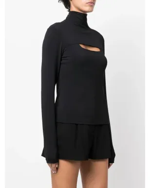 Versace Pre-Owned 2000s カットアウト ロングスリーブトップ - ブラック - サムネイル3