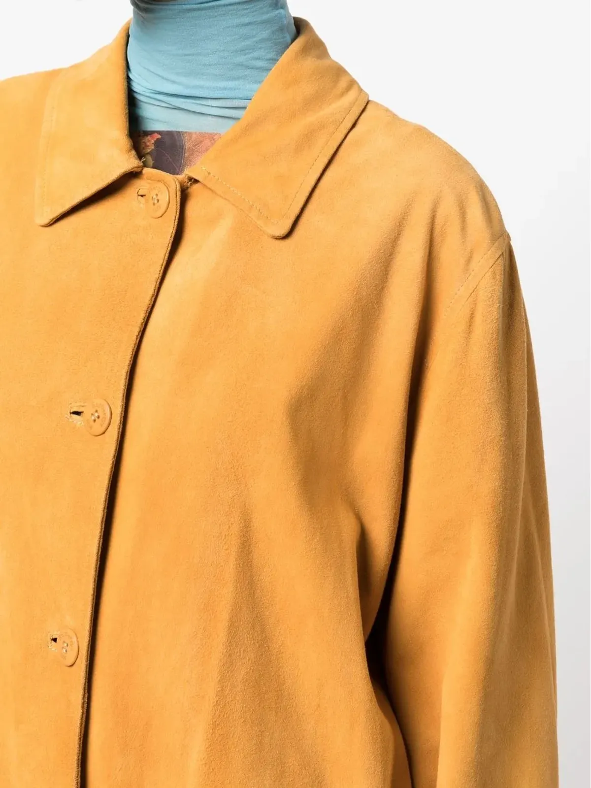 Burberry Pre-Owned 1990年代 レザーコート（オレンジ） - 画像5