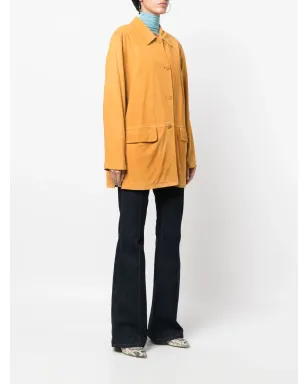 Burberry Pre-Owned 1990年代 レザーコート（オレンジ） - サムネイル3