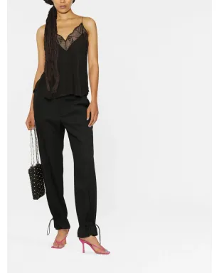 Zadig&Voltaire Christy レーストリム シルクキャミソール - ブラック - サムネイル2