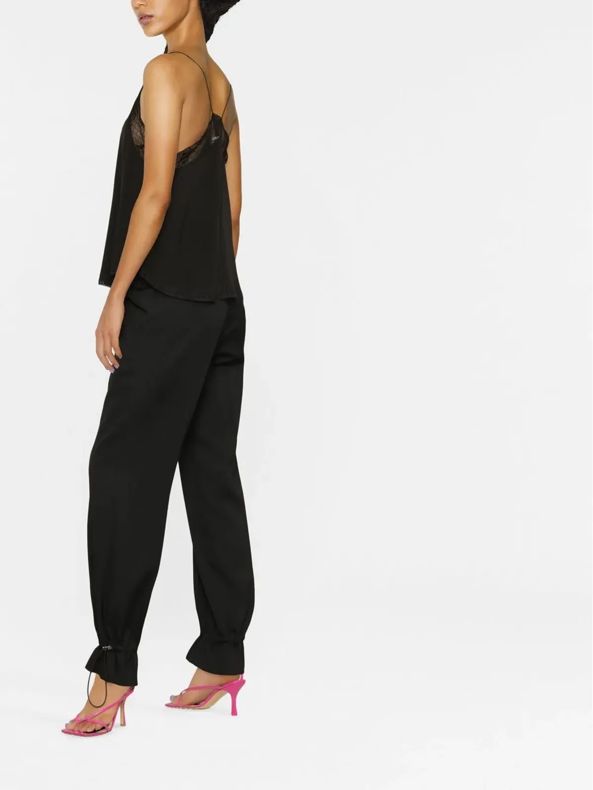 Zadig&Voltaire Christy レーストリム シルクキャミソール - ブラック - 画像3