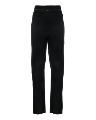 Versace Pre-Owned 1970s ティーウェスト レザー トラウザー - ブラック - サムネイル2