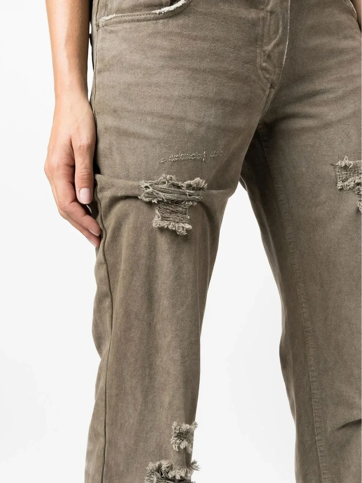 Dolce & Gabbana Pre-Owned 2000s リップドエフェクト ストレートレッグ トラウザー - Neutrals - 画像5
