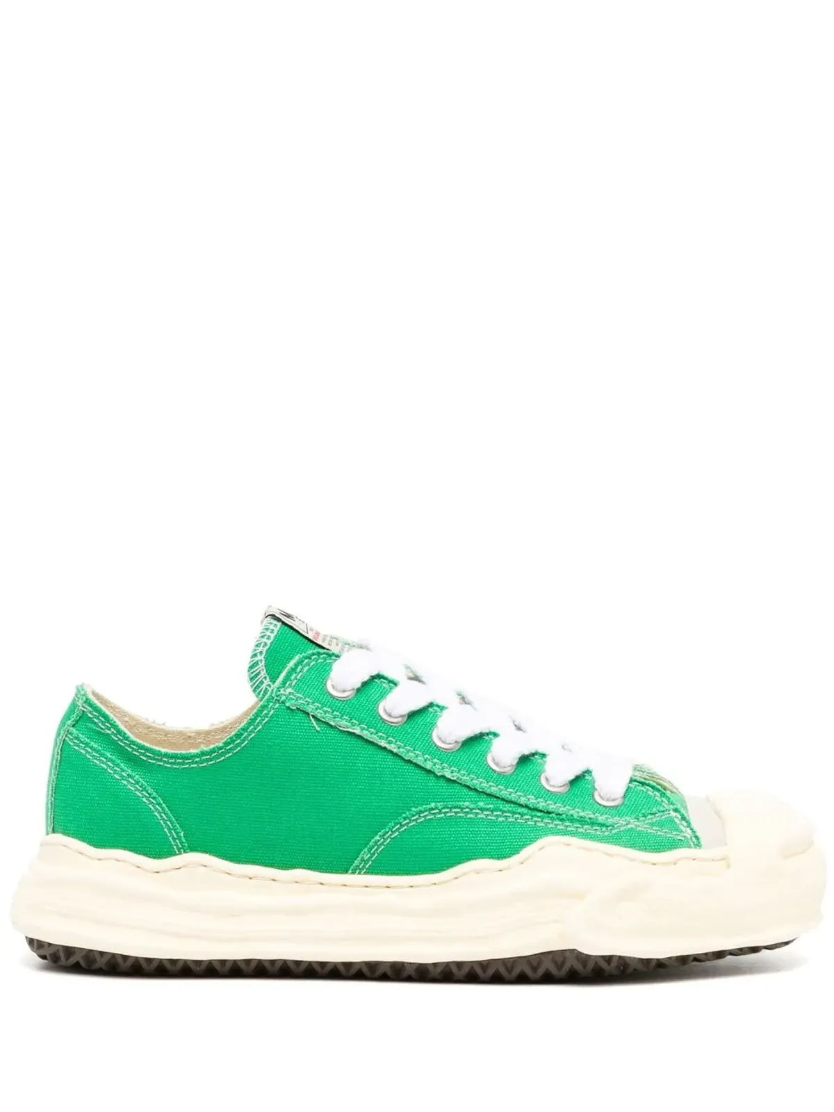 Maison MIHARA YASUHIRO ロー・トップ キャンバス スニーカー グリーン - 画像1