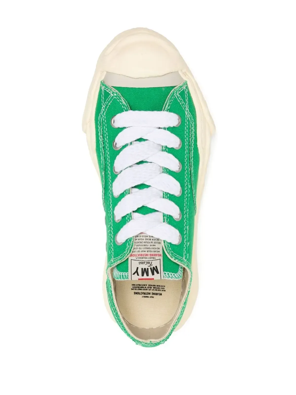 Maison MIHARA YASUHIRO ロー・トップ キャンバス スニーカー グリーン - 画像4