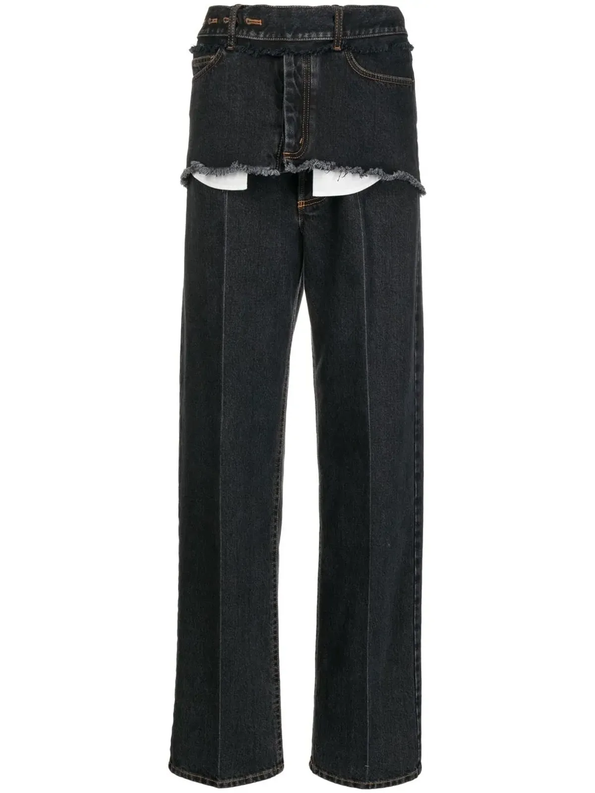 MERYLL ROGGE disconnected raw-cut jeans - Black - 画像1