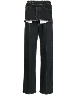 MERYLL ROGGE disconnected raw-cut jeans - Black - サムネイル1