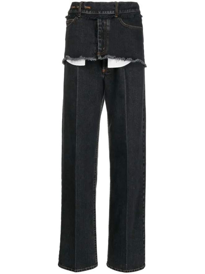 Meryll Rogge MERYLL ROGGE disconnected raw-cut jeans - Blackの商品画像