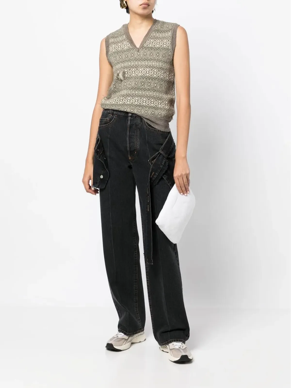 MERYLL ROGGE disconnected raw-cut jeans - Black - 画像2
