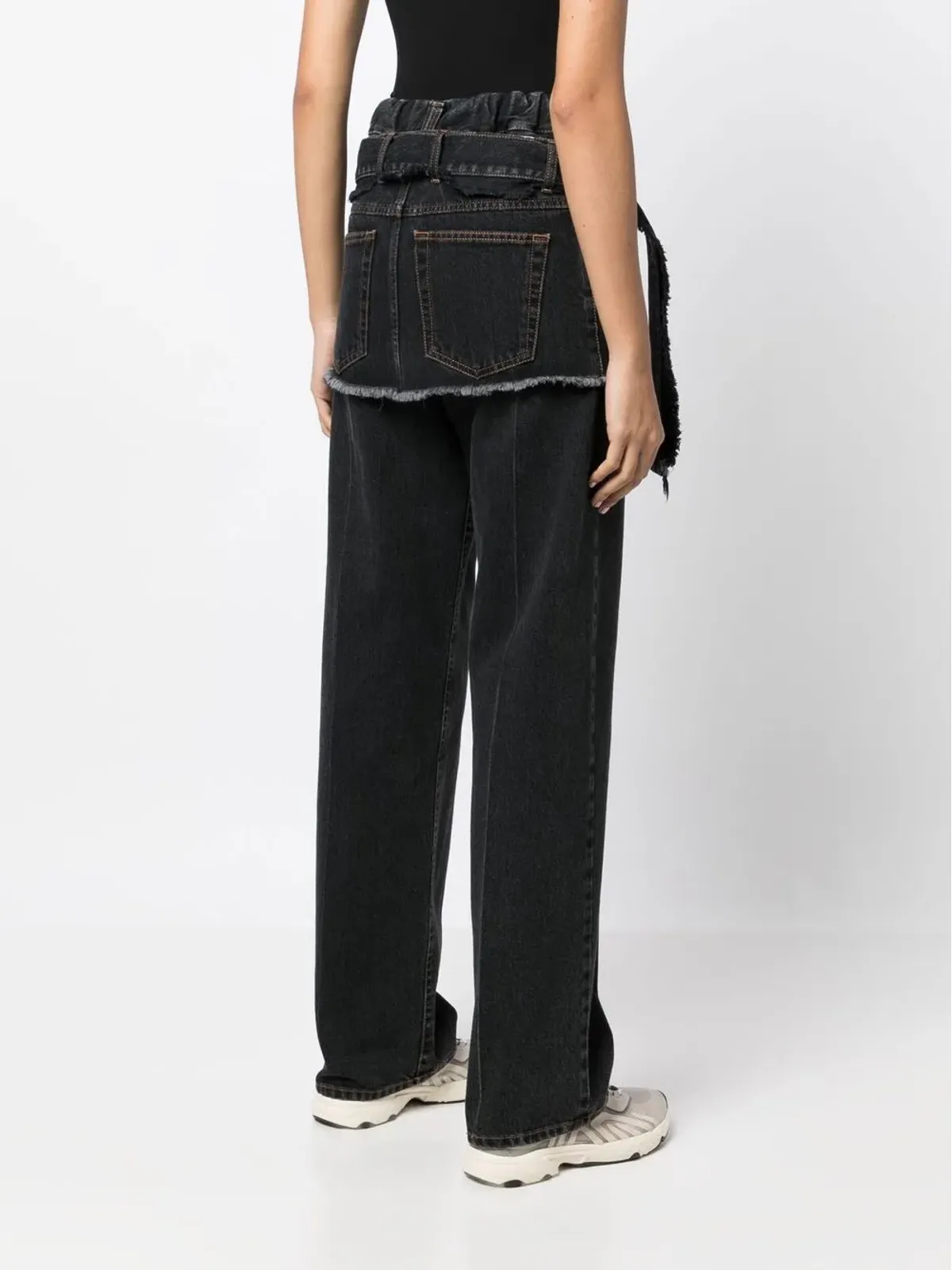 MERYLL ROGGE disconnected raw-cut jeans - Black - 画像4