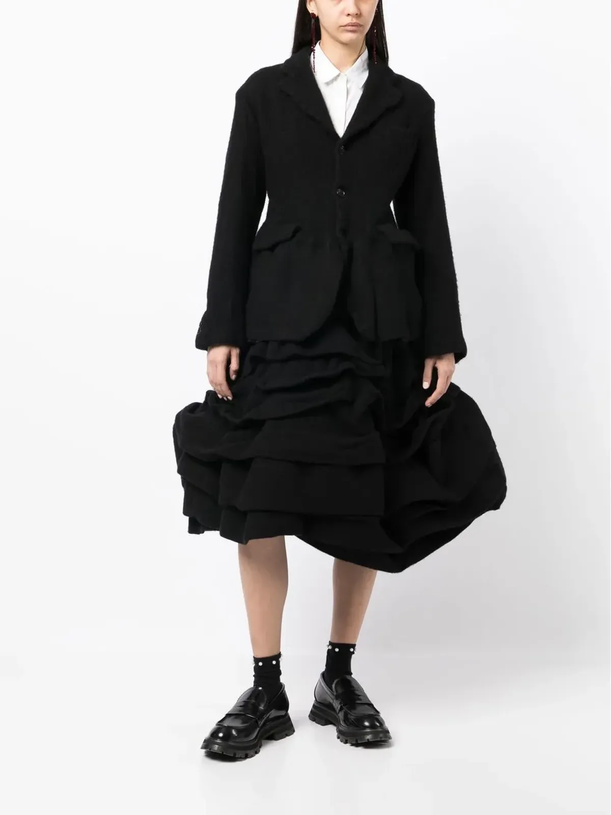 Comme Des Garçons フェルト仕上げのシングルブレストブレザー - 画像2