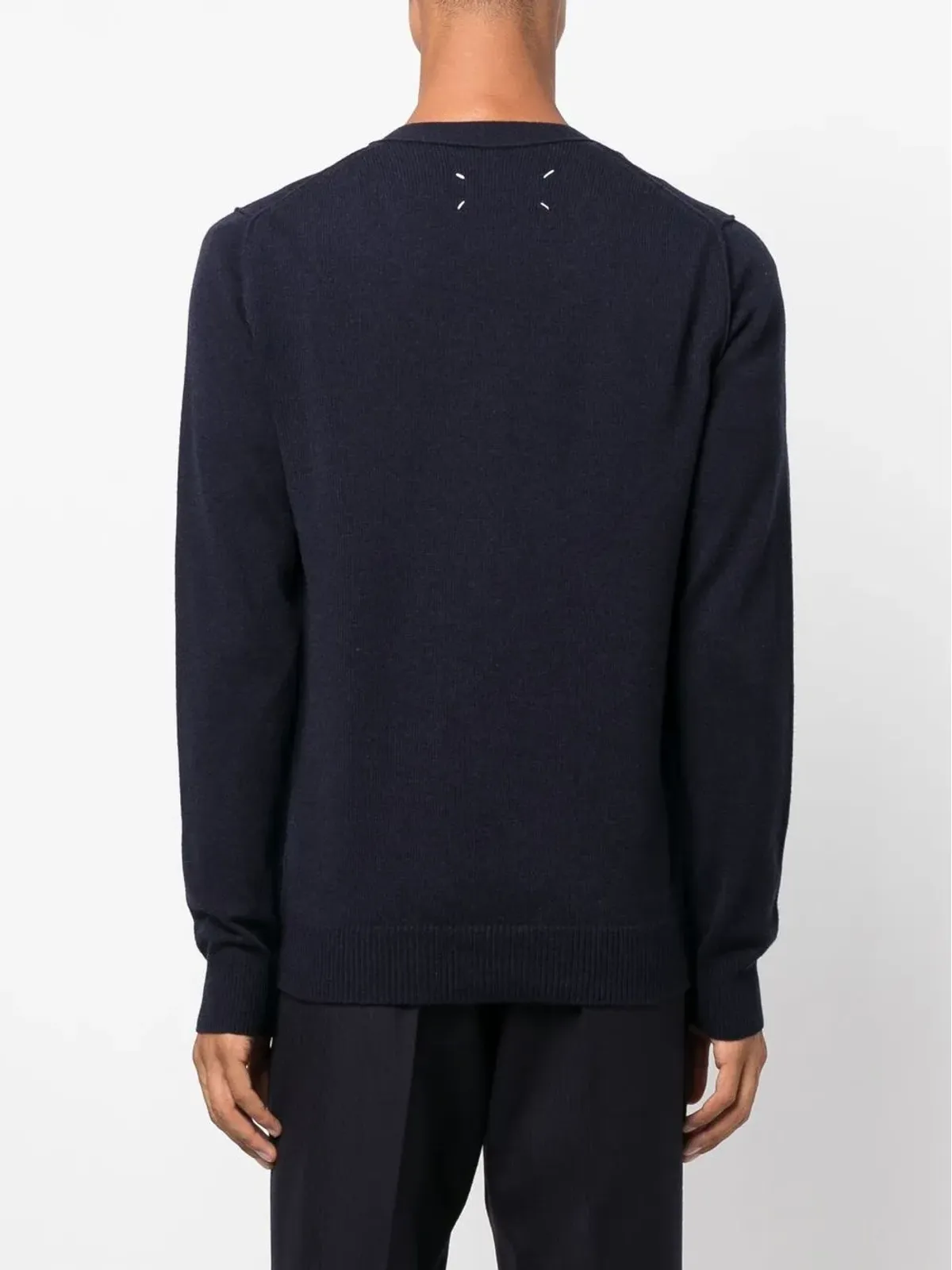 Maison Margiela Vネック カシミヤ カーディガン - 画像4