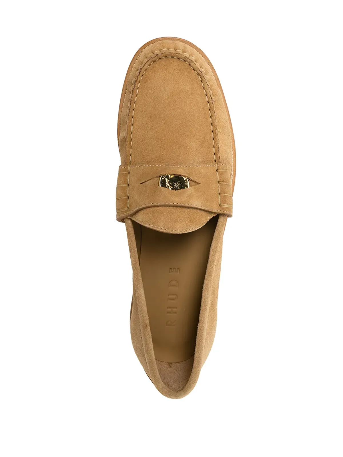 RHUDE suede penny-detail loafers - Brown - 画像4
