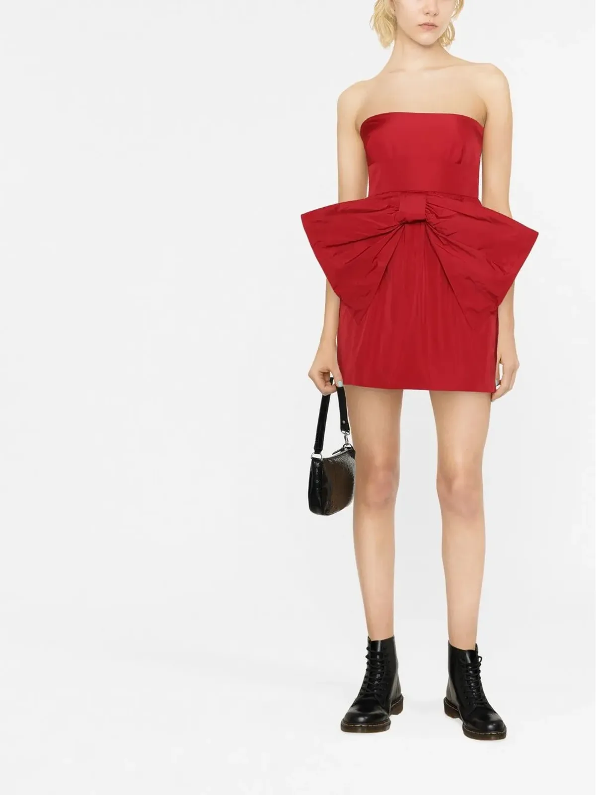 RED Valentino ボウ付きストラップレスミニドレス - 画像2