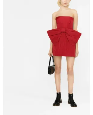 RED Valentino ボウ付きストラップレスミニドレス - サムネイル2