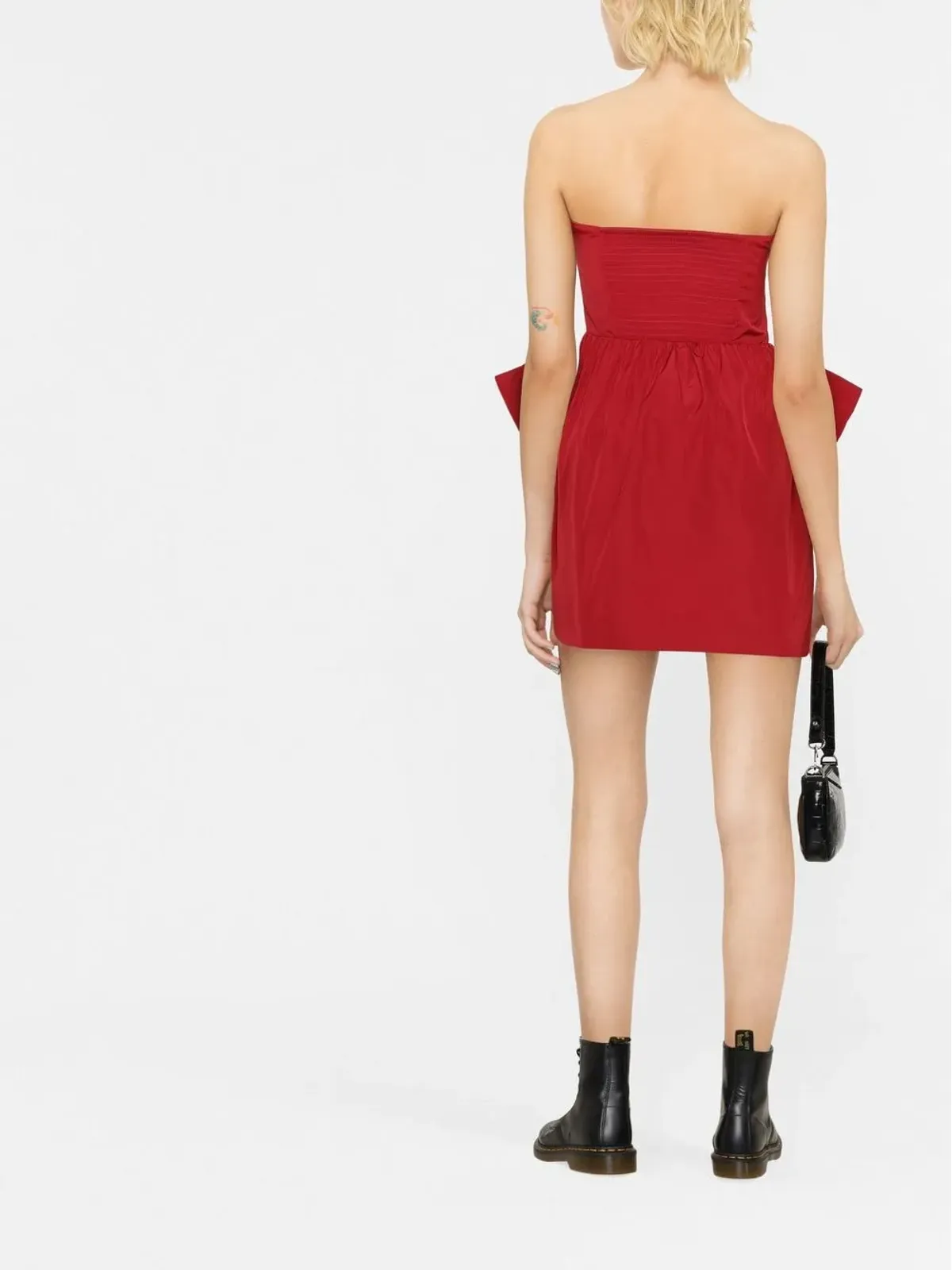 RED Valentino ボウ付きストラップレスミニドレス - 画像4