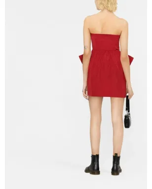 RED Valentino ボウ付きストラップレスミニドレス - サムネイル4