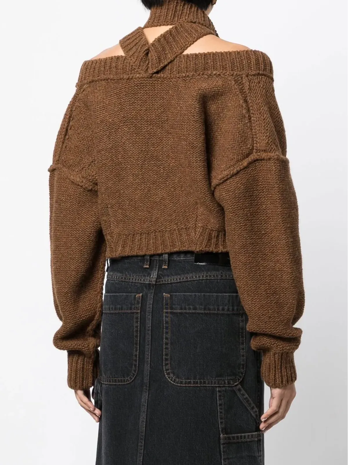 MERYLL ROGGE クロップドVネックホルターネックニットセーター - 画像4