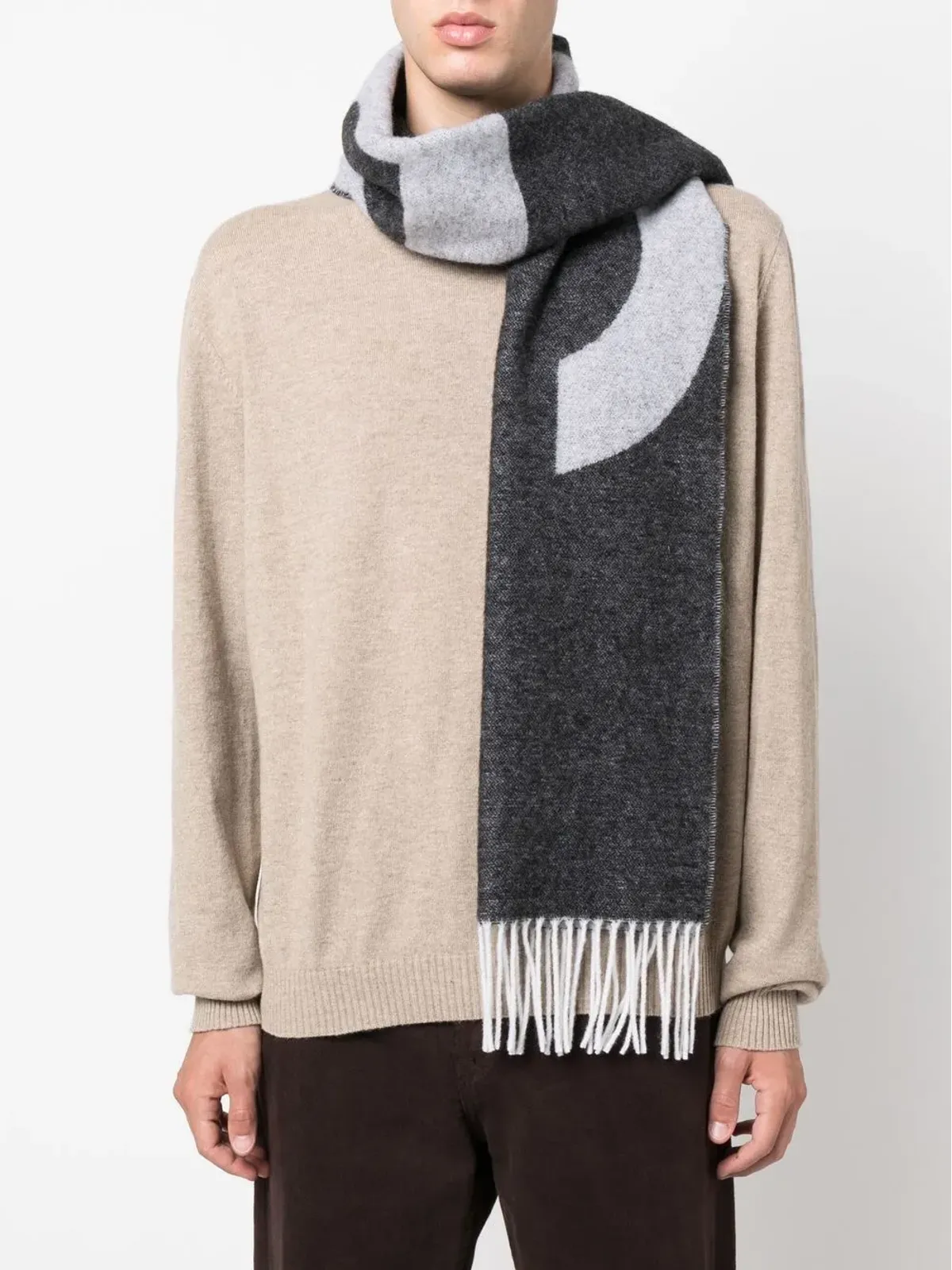 A.P.C. ロゴ入りニットスカーフ - 画像2