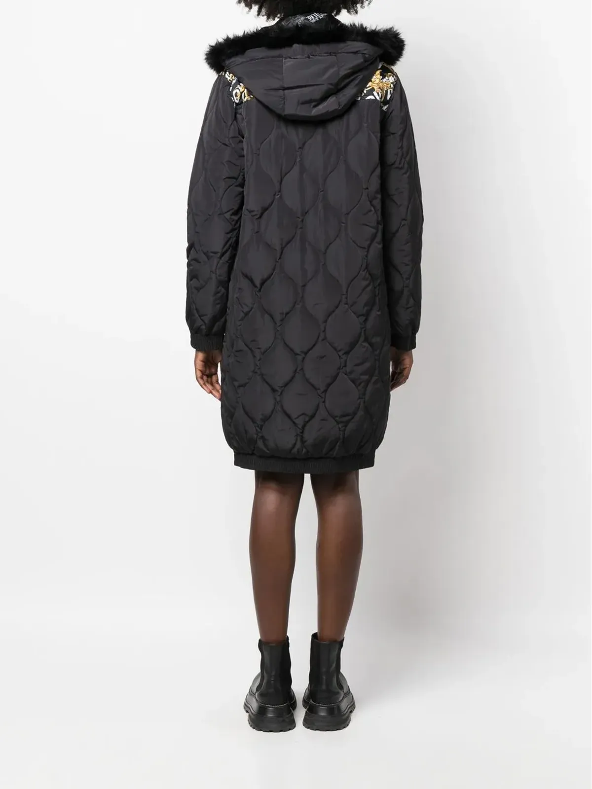 Versace Jeans Couture グラフィックプリント キルティングコート - ブラック - 画像4