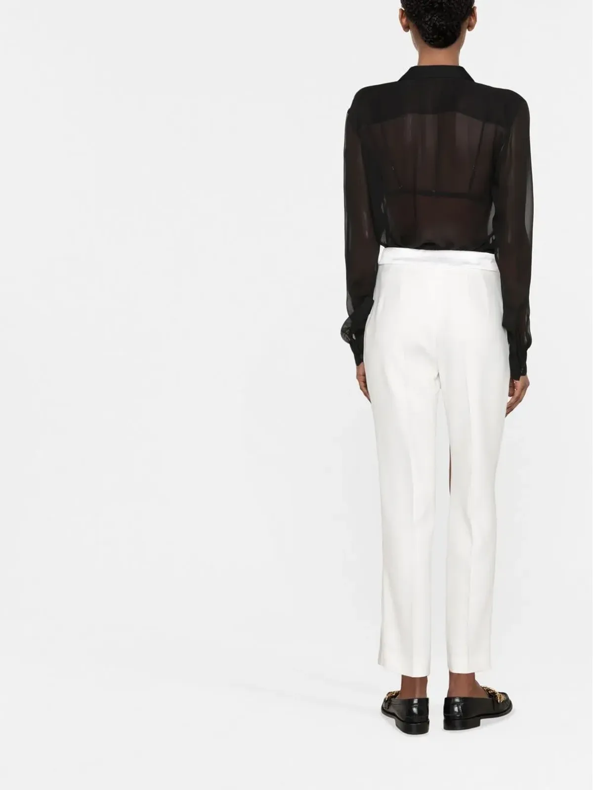 Ermanno Scervino ハイウェスト テーパードパンツ - White - 画像3