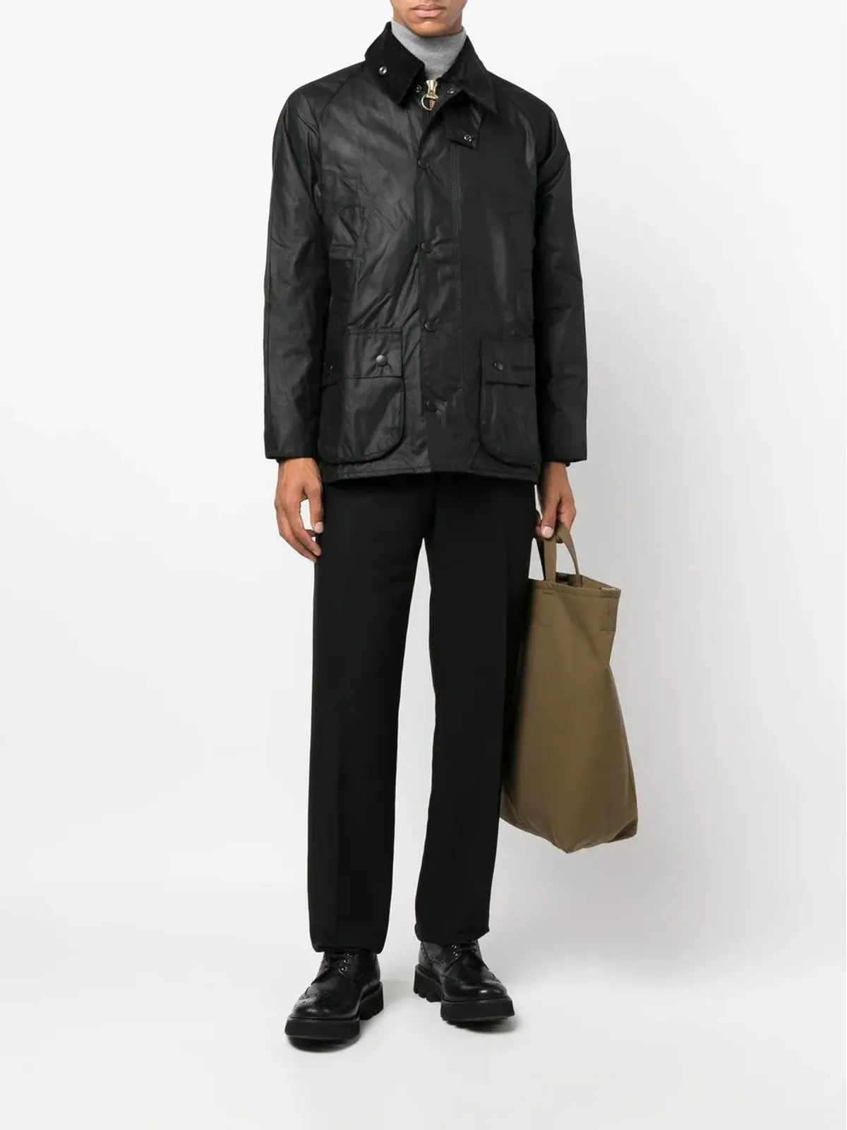 Barbour Bedale ワックスドコットンジャケット - 画像2
