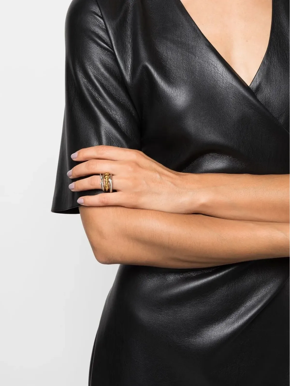 Vann Jewelry 三層スタックリング - シルバー - 画像2