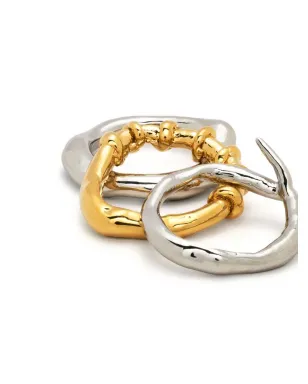 Vann Jewelry 三層スタックリング - シルバー - サムネイル3