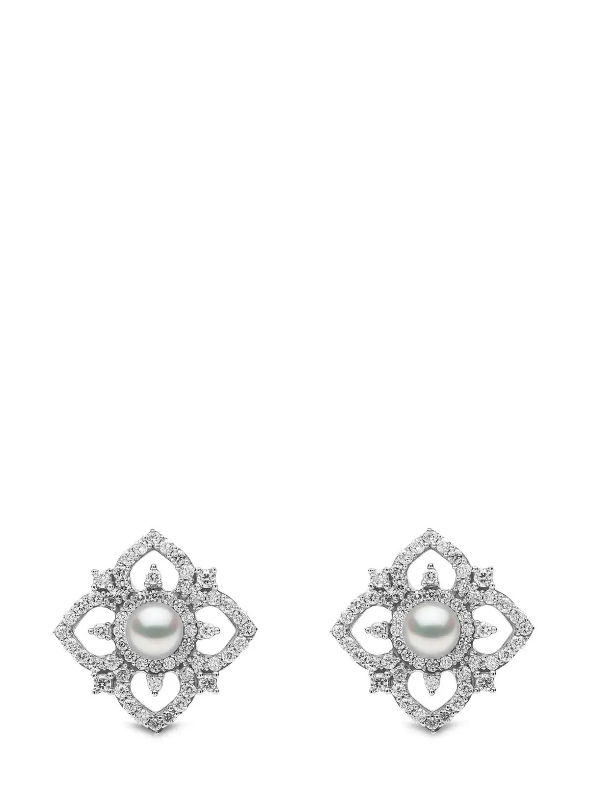 Yoko London 花びらパールとダイヤモンドのイヤリング - 画像1