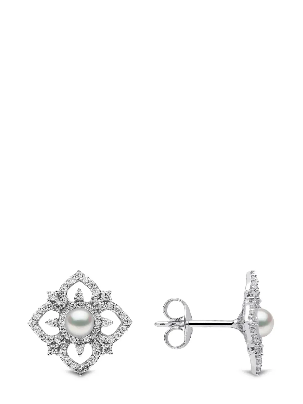 Yoko London 花びらパールとダイヤモンドのイヤリング - 画像3