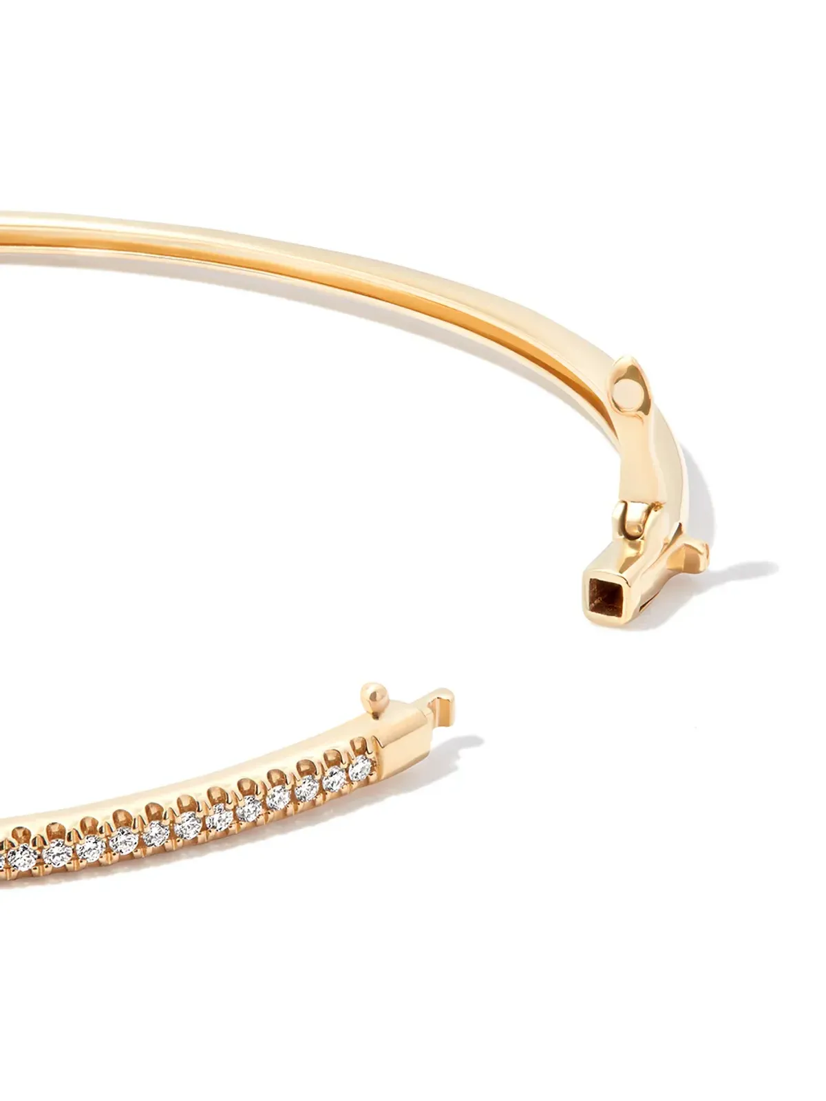 Mizuki 14kt イエローゴールド ダイヤモンドと淡水パールのバングル - 画像3