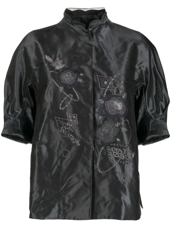 SHIATZY CHEN SHIATZY CHEN 刺繍入りシルクパフスリーブジャケットの商品画像