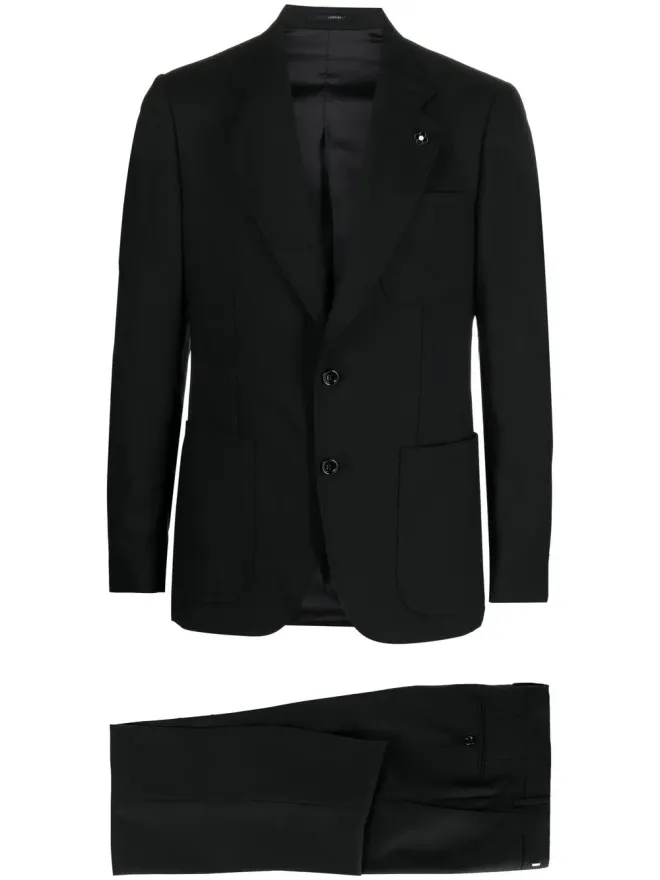 Lardini Lardini ウール製シングルブレストスーツ - ブラックの商品画像