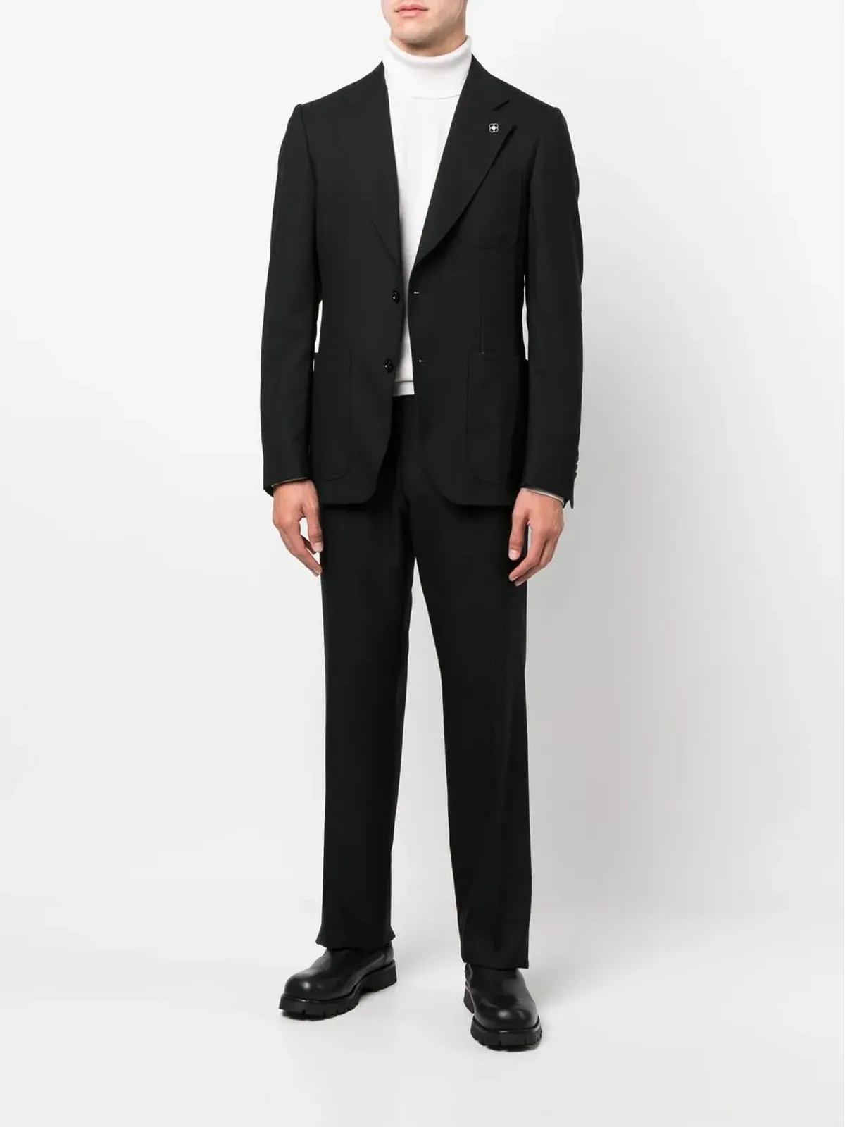 Lardini ウール製シングルブレストスーツ - ブラック - 画像2