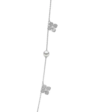 Yoko London 18ktホワイトゴールド ペタル ダイヤモンドとパール ネックレス - サムネイル3