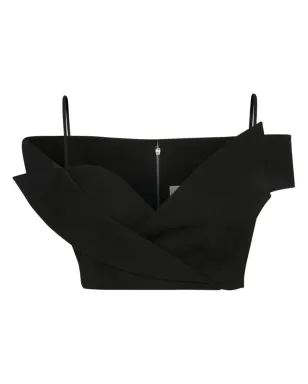 Alexander McQueen トロンプ・ルイユ テーラード クロップトップ - ブラック - サムネイル1