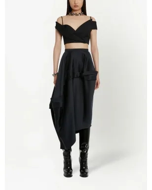 Alexander McQueen トロンプ・ルイユ テーラード クロップトップ - ブラック - サムネイル2