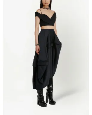 Alexander McQueen トロンプ・ルイユ テーラード クロップトップ - ブラック - サムネイル3