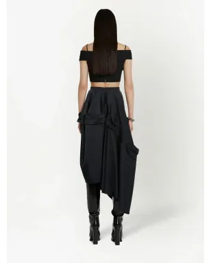 Alexander McQueen トロンプ・ルイユ テーラード クロップトップ - ブラック - サムネイル4