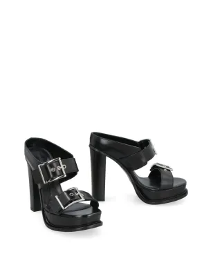 Alexander McQueen 120mm レザーサンダル（ブラック） - サムネイル2