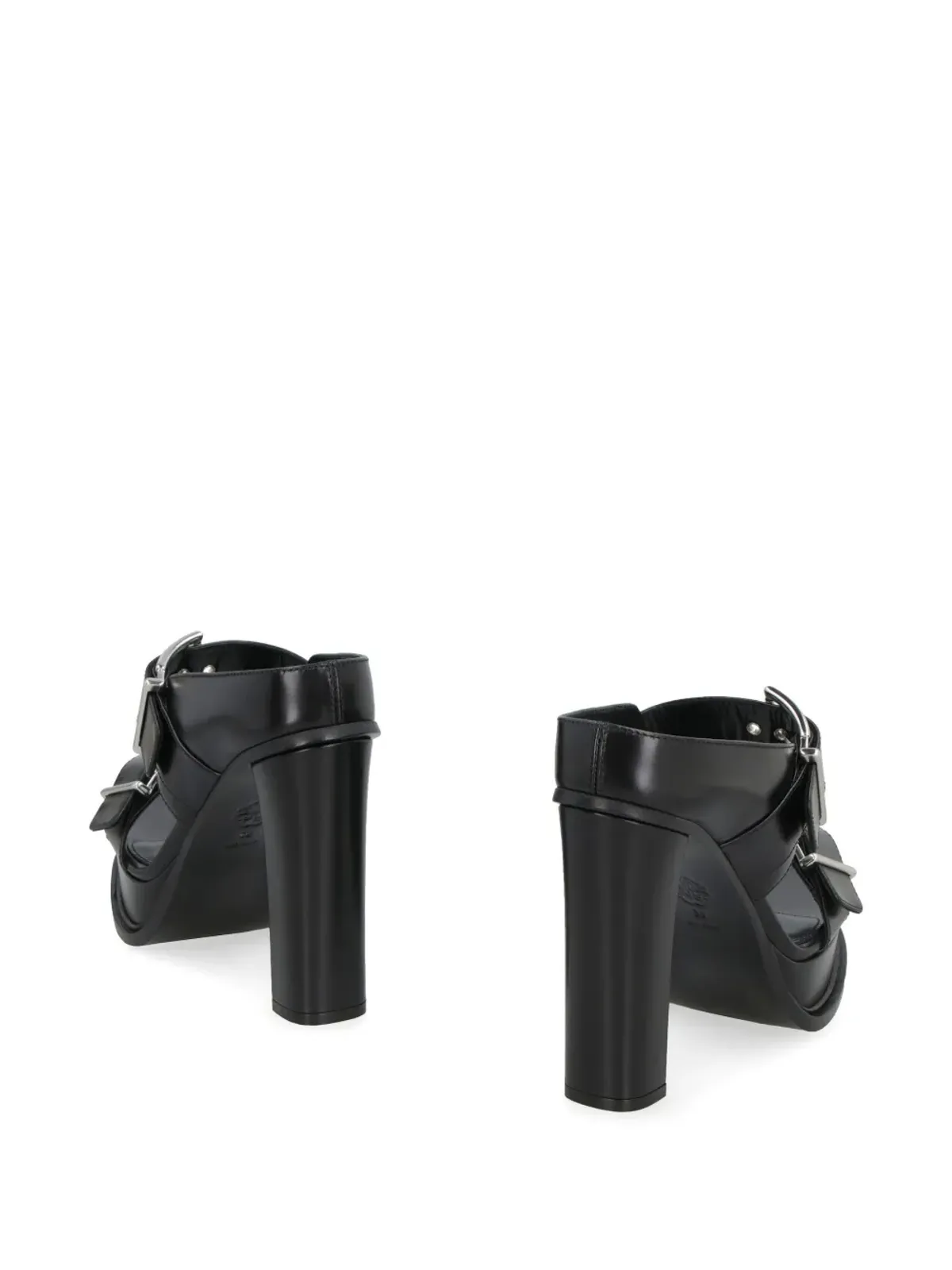 Alexander McQueen 120mm レザーサンダル（ブラック） - 画像3