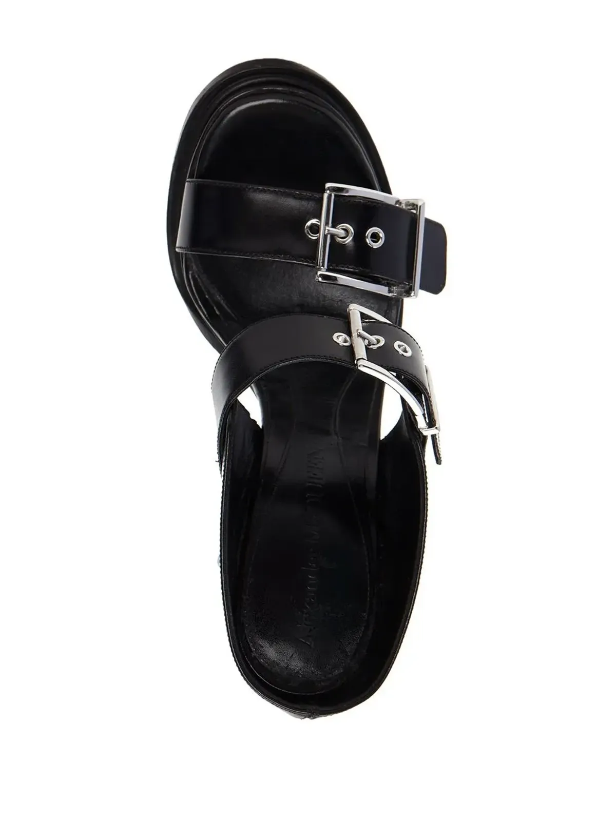 Alexander McQueen 120mm レザーサンダル（ブラック） - 画像4