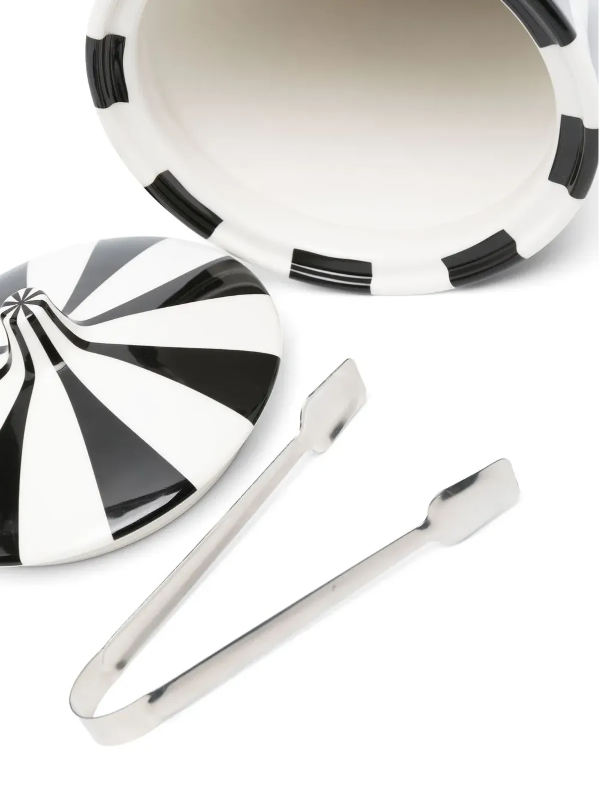 Jonathan Adler 縦縞柄セラミックアイスバケット ブラック - 画像3